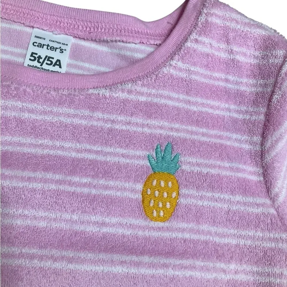 Carter's Girl Striped Terry Top & Shorts Set Pink Size 5T NWT